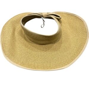 Elegant Tan Sun Visor Hat Lady Hagen New foldable